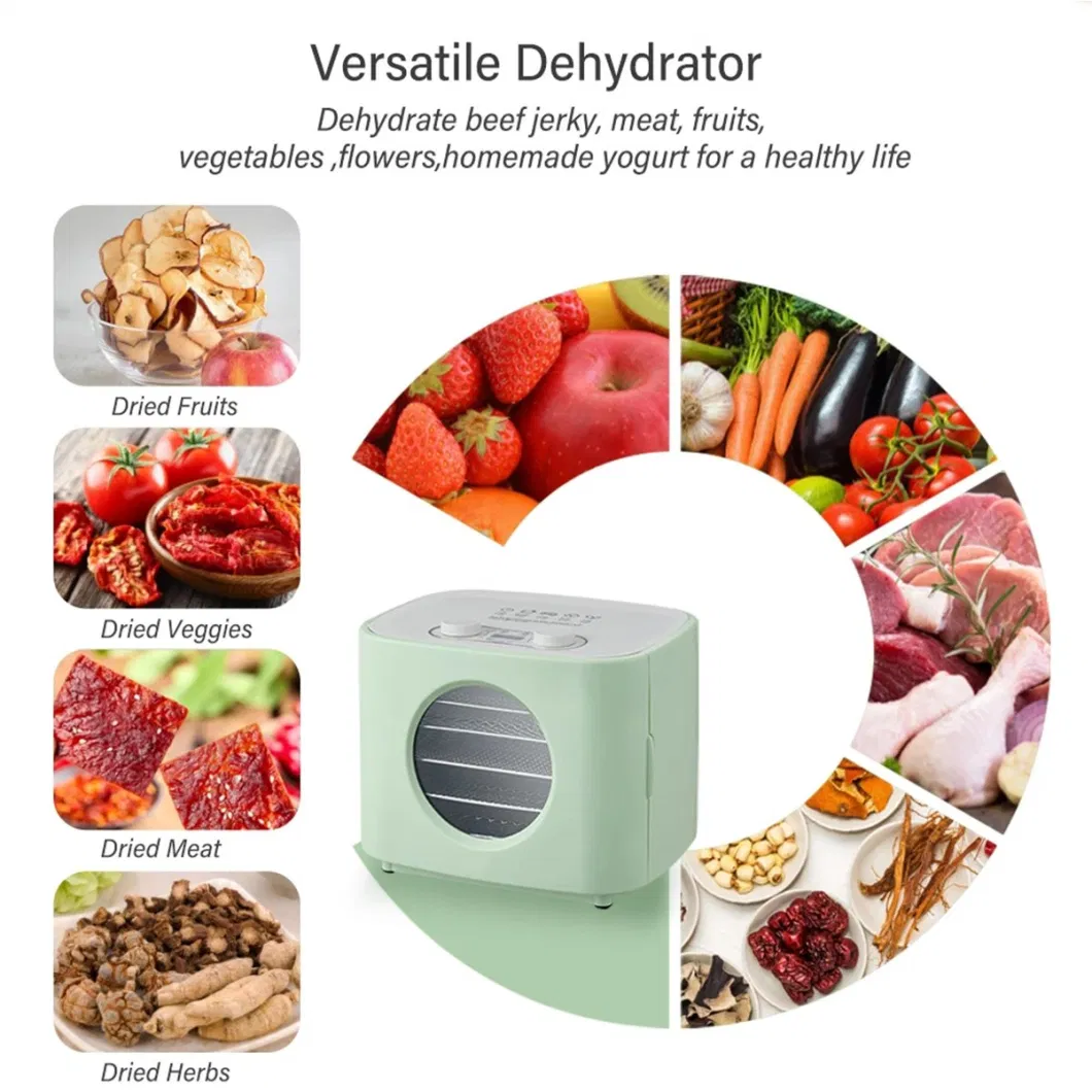 Household Mini Dried Fruit Vegetables Herb Dehydrated Pet Meat Drying Machine Food Dehydrator 5 Trays Snacks Hot Air Dryer